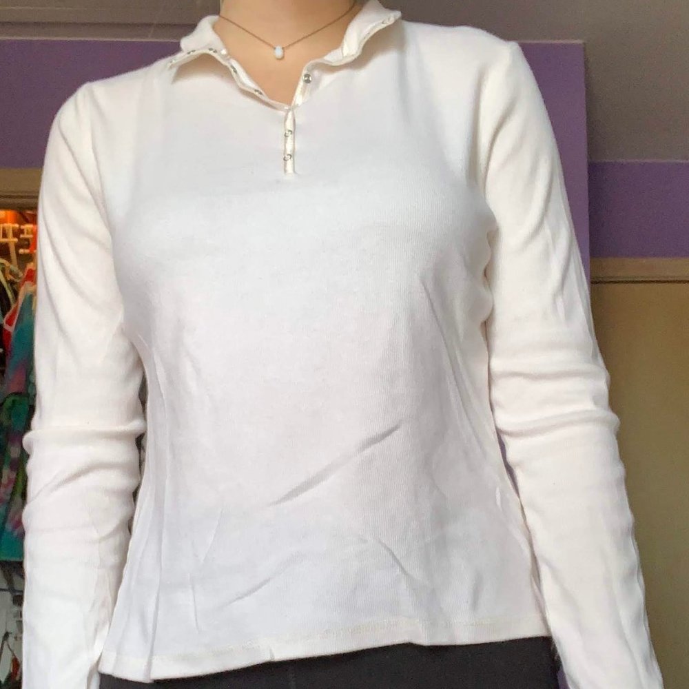 Croft & Barrow White Long Sleeve Buttoned Shirt